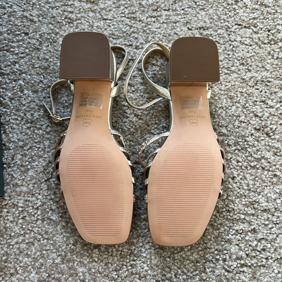 Ann Taylor Metallic Braided Multi-Strap Sandals - Picture 4 of 8